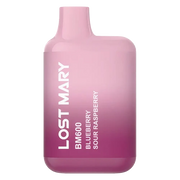 Lost Mary BM600 Prefilled Pod Kit in blueberry sour raspberry flavor, a compact and stylish, prefilled and ready to use with smooth nicotine salt e-liquid for a satisfying vaping experience.